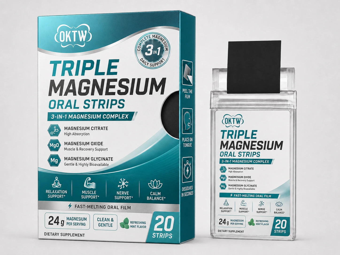 Triple Magnesium Oral Film packaging concept
