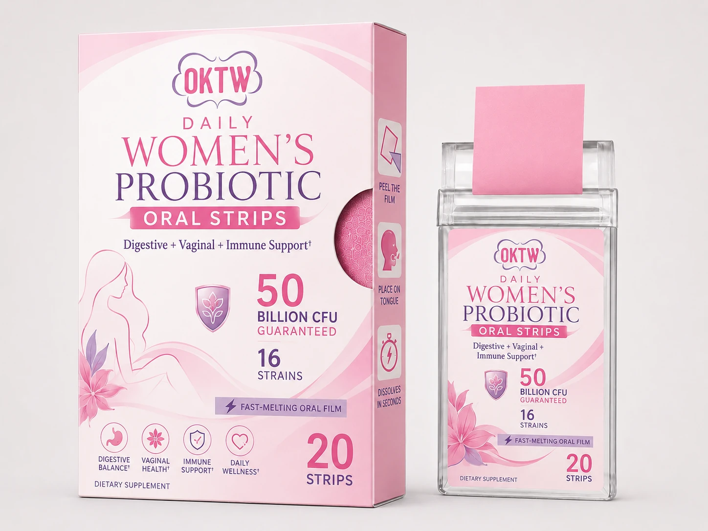 Women’s Probiotic Oral Film packaging concept